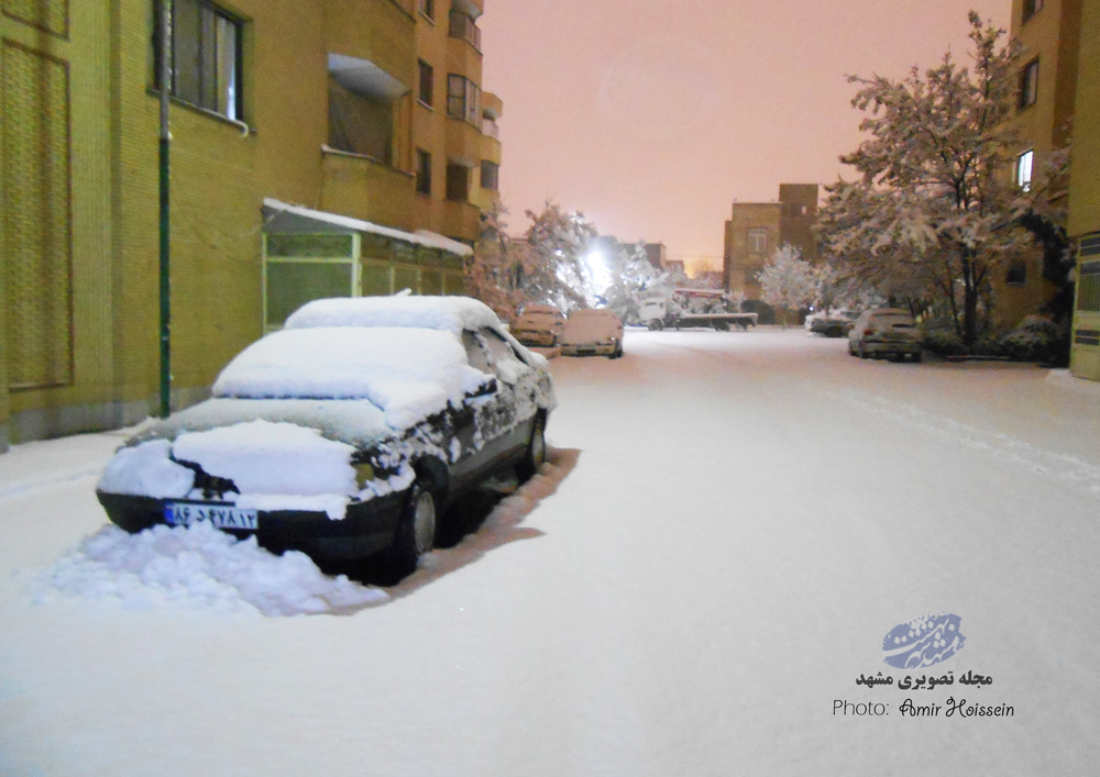 میزان بارش برف در غرب مشهد